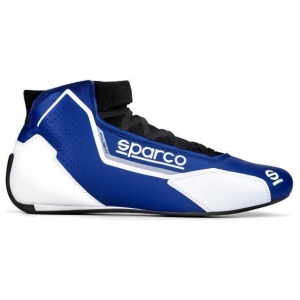 Sparco X-Light raceschoenen in blauw en wit kalfsleer