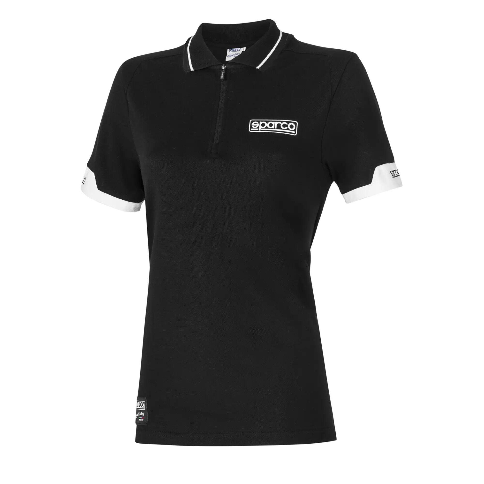 Polo zippé femme Sparco 2 Zwarte damespolo van Sparco met ritskraag