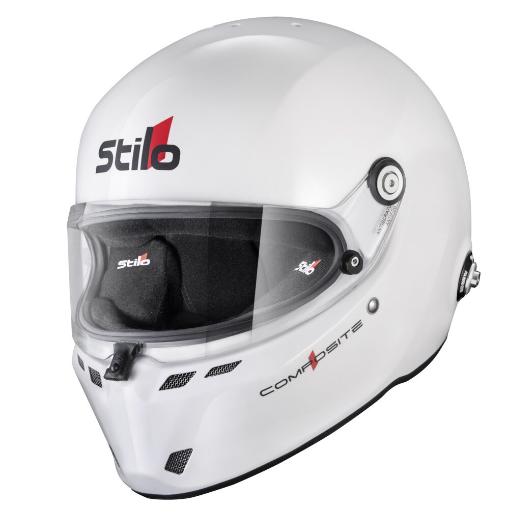 Stilo ST6 FN Composite Snell SA2025 integraalhelm 2 Witte uitvoering van de composiet Snell helm schuin van links