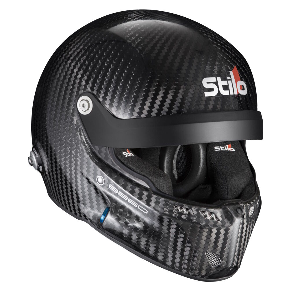 Stilo ST6 R Carbon Rally WL FIA 8860 casque rallye 2 Zijaanzicht van de 8860 rallyhelm met intercom-oorkappen