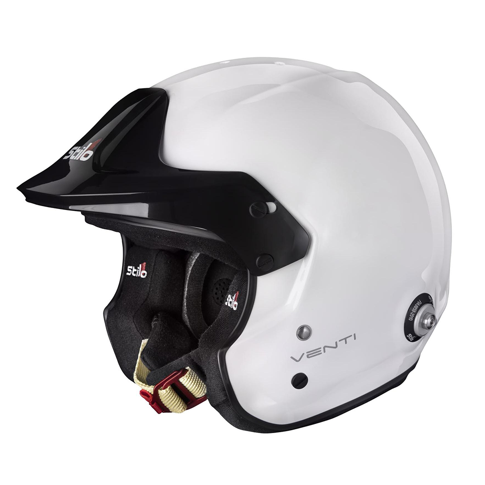Stilo Venti Trophy Jet casque jet 5 Witte jethelm met HANS-clips aan de achterzijde