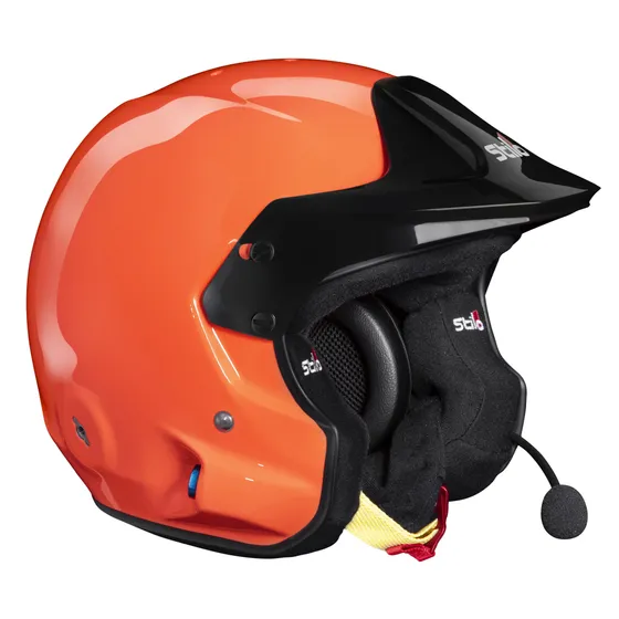 Stilo Venti4 Trophy Offshore Snell SA2025 casque 4 Oranje Venti4 helm voor watersport schuin van rechts