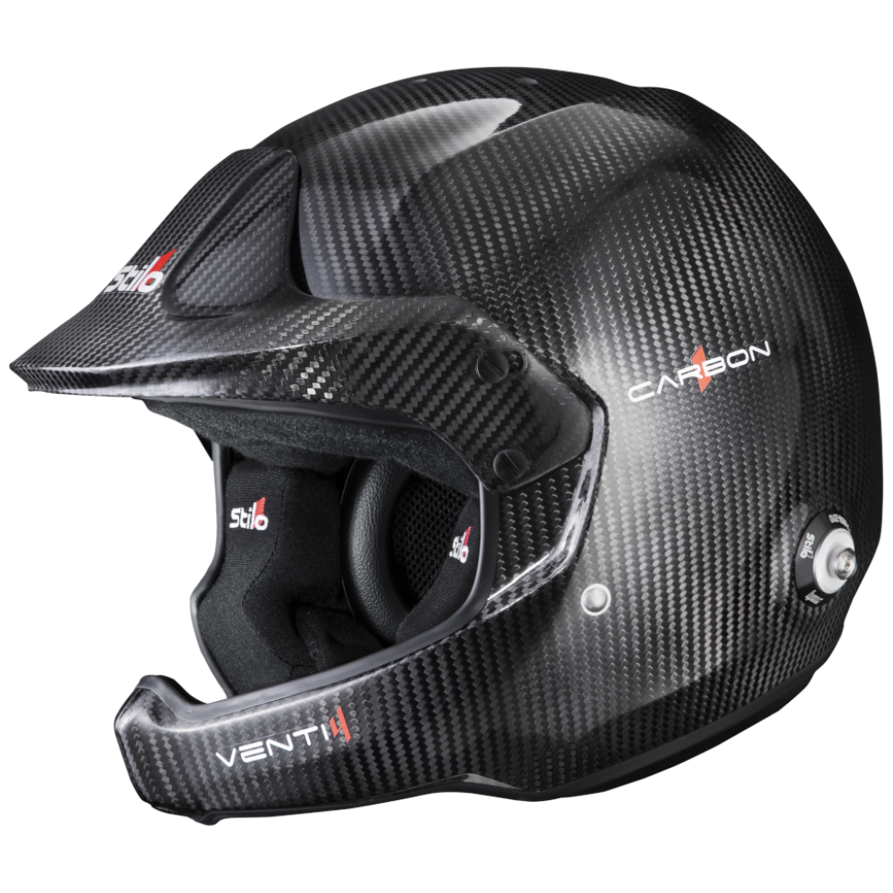 Stilo Venti4 WRC Carbon Turismo Snell SA2025 open face helm schuin van voren