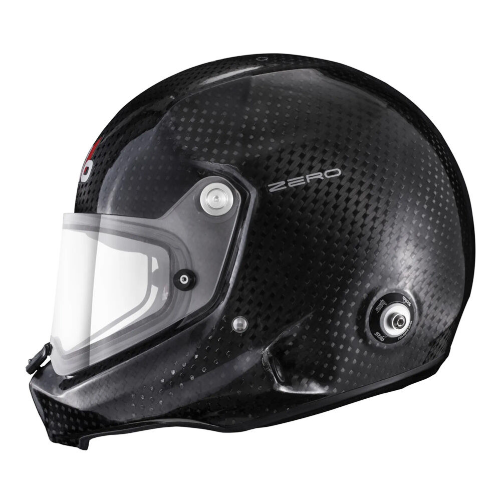 Stilo WRX Dirt Zero Turismo FIA 8860 full face helmet 3 Linkerzijde van de Zero Turismo helm met aansluiting voor oordopjes